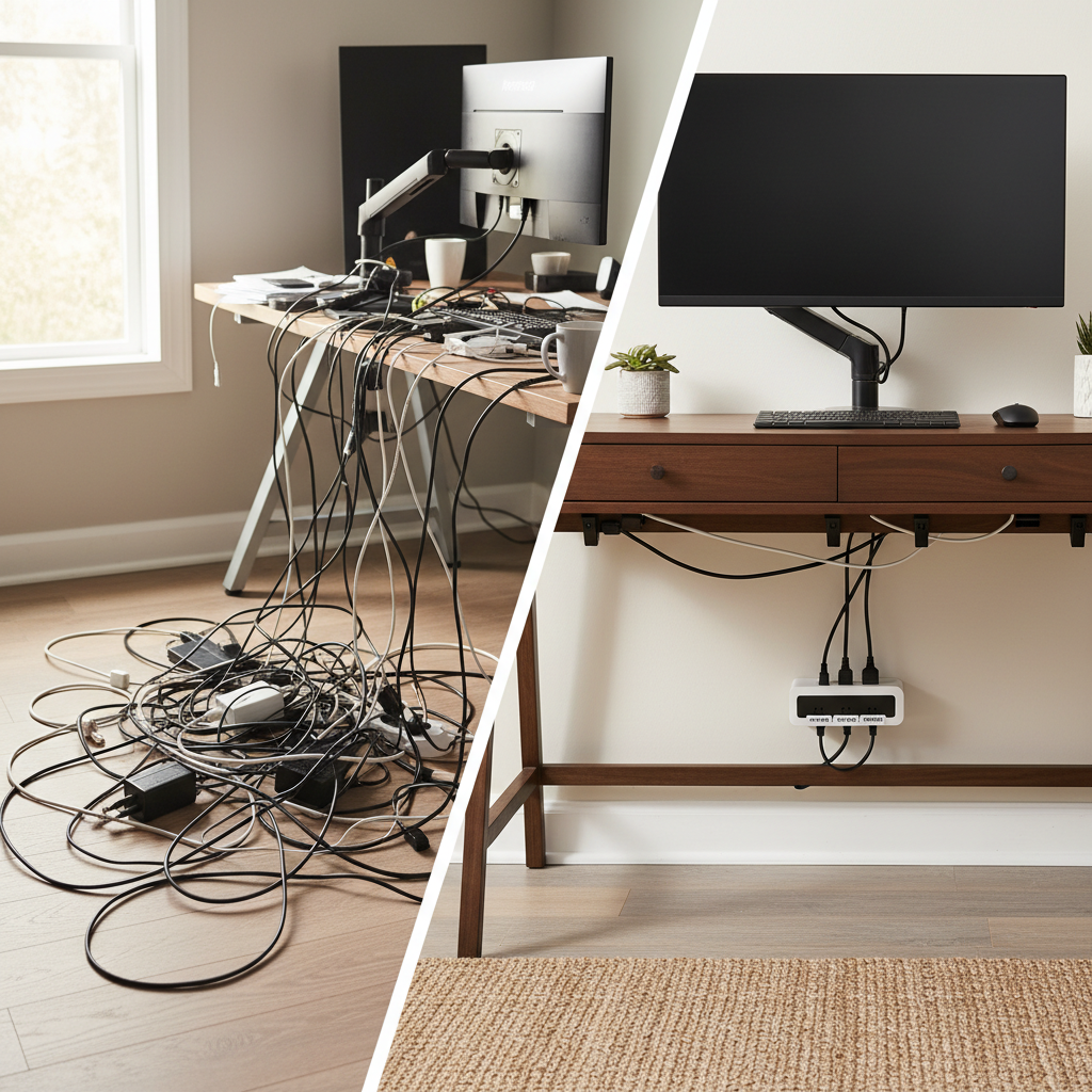 The Cable Clutter Reset: A Cleaner Setup for Desks, Media Areas, and Workshops