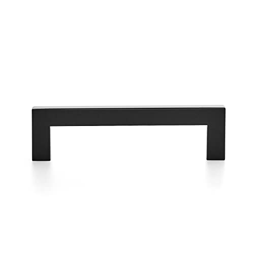 Ravinte Matte Black Cabinet Handles Square Pulls 4-1/2 Inch 3 Pack - size: 5 Inch (4-1/2 Inch Hole Center)