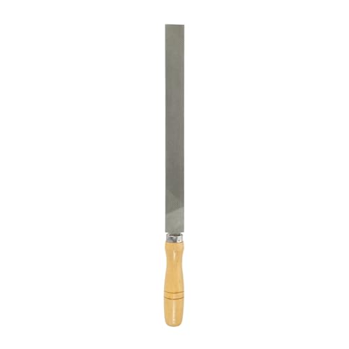 HARFINGTON Flat Coarse Cut File 12" Double Cut Teeth High Carbon Steel Hand Rasp File with Wood Handle for Metal Wood Deburring Removing - size: 12", style: Coarse