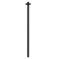 Matte Black 30 Inches Ceiling Mount Round Shower Arm With Flange Straight Extender Extension Pipe Replacement Rain Shower Head Straight For Fixed - color: Black