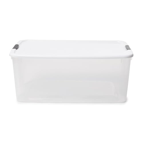 Sterilite Ultra Latch Box with Lids for Home and Office, 116 Quart, 12-Pack | Heavy-Duty and Stackable Plastic Containers with Latches for Closet, Cabinet, Bedroom, Bathroom and Dorm Room Organization - size: 116 Quart