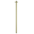 30 Inches Brushed Gold Ceiling Mount Round Shower Arm With Flange Straight Extender Extension Pipe Replacement Rain Shower Head Straight For Fixed - color: Brushed Gold