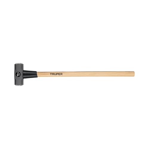 Truper 10 lb Sledge Hammer, 36-Inch American Hickory Wood Handle, Double-Faced Forged Steel Head, Professional-Grade Heavy Demolition Tool (Model 30919 / MD-10H) - size: 10 lb, style: Hickory