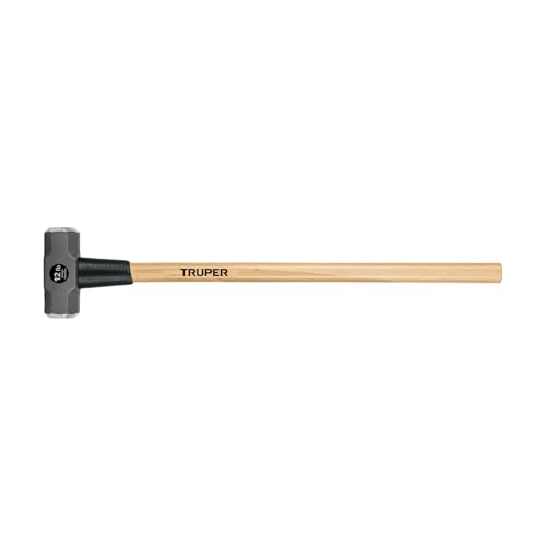 Truper 12 lb Sledge Hammer, 36-Inch American Hickory Wood Handle, Double-Faced Forged Steel Head, Heavy-Duty Demolition and Construction Tool (Model MD-12H / 30920)