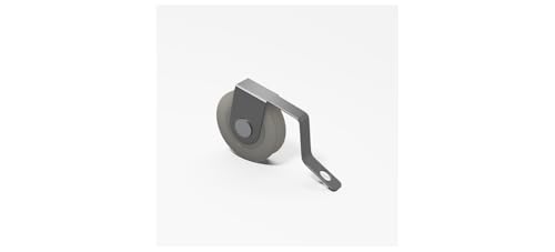 Brixwell Spring Roller Assembly, Nylon Wheel, Metal Bracket, 1" Diameter, 1/4" Width, 15/16" Length, 1/2" Mount Width, Replacement Hardware, White Wheel and Gray Finish, Pack of 2