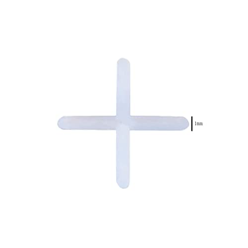 Lasenersm 500 Pieces White Plastic Tile Spacers, 1mm, Modern Style, Square Edge, Glue Down Installation, Geometric Pattern