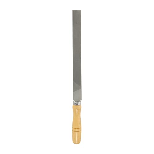 HARFINGTON Flat Medium Cut File 10" Double Cut Teeth High Carbon Steel Hand Rasp File with Wood Handle for Metal Wood Deburring Removing - size: 10", style: Medium