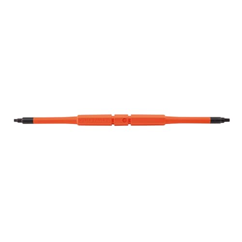 Klein Tools 32287 Insulated Screwdriver, 2-in-1 Screwdriver Set with Flip Blade, #1 and #2 Square Tips, Double-Ended Blades - size: #1 SQ + #2 SQ