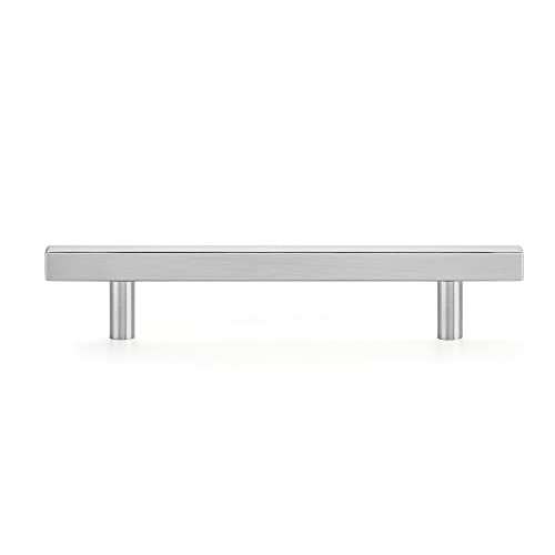 Ravinte Square Cabinet Handles, 15 Pack, 5" Hole Centers, Brushed Nickel - color: Brushed Nickel, size: 5 inch hole center