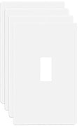 1-Gang Screwless Toggle Switch Wall Plate Cover Toggle Switch Outlet Electrical Faceplate for Light Switch, Receptacle, Dimmers, USB Outlet, GFCI, Child Safe Cover Plate, White (4-Pack) - color: Single Toggle-White, size: 4 Pack