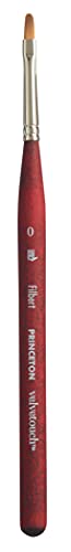 Princeton Velvetouch Mini Filbert Brush, Synthetic, Short Handle, Size 0, 1 Count - size: Size 0