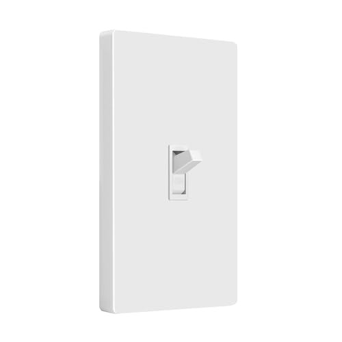 ENERLITES Toggle Light Switch with Screwless Wall Plate, Single Pole, White - color: White, size: Switch with Screwless Wall Plate