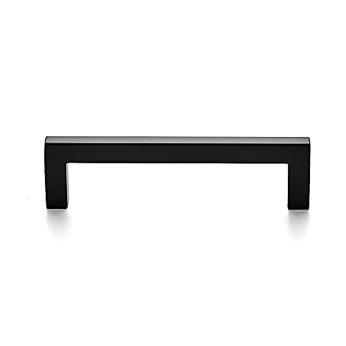 Ravinte Matte Black Cabinet Handles Solid Cabinet Pulls 3-3/4 Inch 5 Pack | Zinc Alloy, Slim Square Bar Grip, Smooth Drawer Pull Feel, Kitchen Cabinet Update, For Cupboards, Dressers, Drawers, Hardware - color: Black, size: Flat Black 3-3/4'' Hole Center