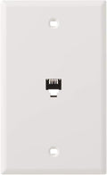 Leviton Standard Telephone Wall Jack, 6P4C, Screw Terminals, 40249-W, White (Pack of 10) - size: Leviton (Pack of 10)