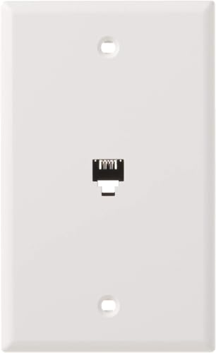 Leviton Standard Telephone Wall Jack, 6P4C, Screw Terminals, 40249-W, White (Pack of 10) - size: Leviton (Pack of 10)