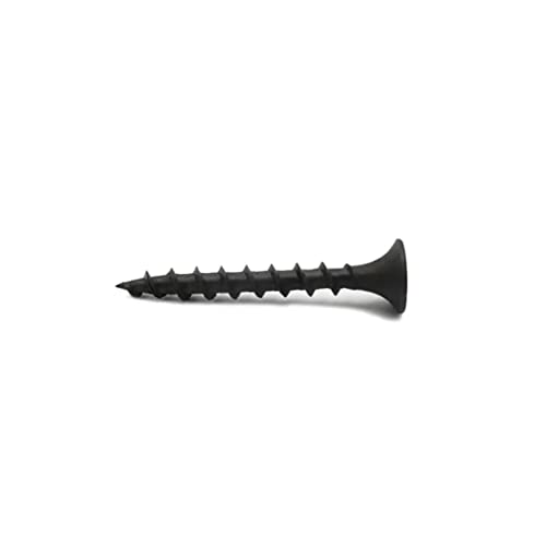 #6 x 1-1/4" Drywall Screws 280PCS Coarse Thread Wood Screws 1 LBS Flat Truss Head Self Tapping Screws Black Phosphate Coated Stainless Fast Self Tapping LZ-003 - color: 1 LB, size: #6x1-1/4