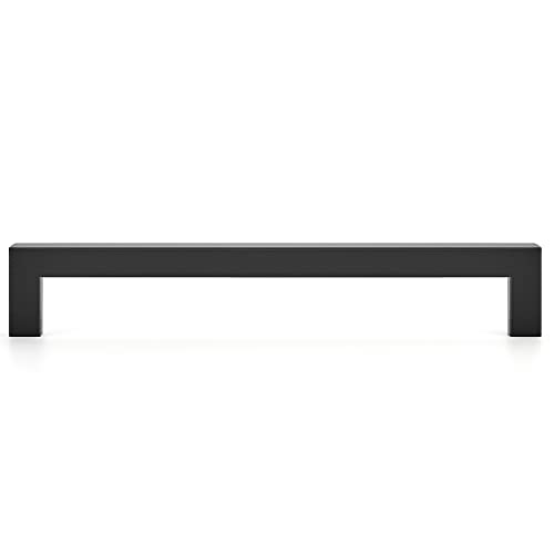 Ravinte Matte Black Cabinet Handles Square Pulls 7-1/2 Inch 10 Pack - size: 8 Inch (7-1/2 Inch Hole Center)