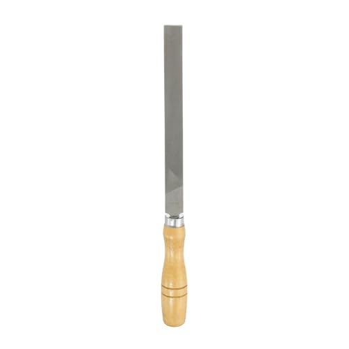 HARFINGTON Flat Medium Cut File 8" Double Cut Teeth High Carbon Steel Hand Rasp File with Wood Handle for Metal Wood Deburring Removing - size: 8", style: Medium