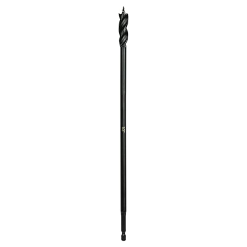 Greycore Tools 1/2 Inch x 12 Inch 3-Flute Auger Bit, Wood Drill Bit for Hard and Soft Wood, 1/4” Quick Change Shank, Woodworking Auger Bits (1/2” x 12” Auger) - size: 1/2" x 12", style: 12 Inch