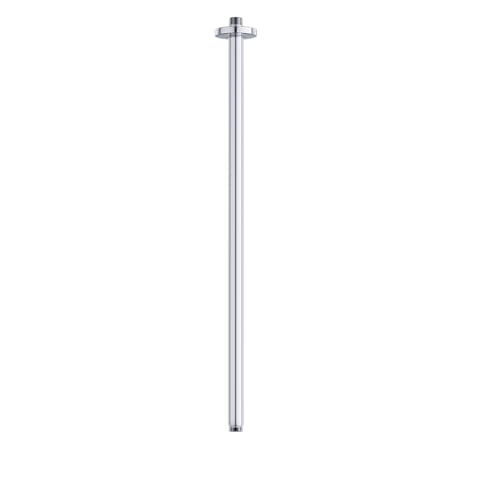 Chrome 26 Inches Ceiling Mount Round Shower Arm With Flange Straight Extender Extension Pipe Replacement Rain Shower Head Straight For Fixed - color: Chrome