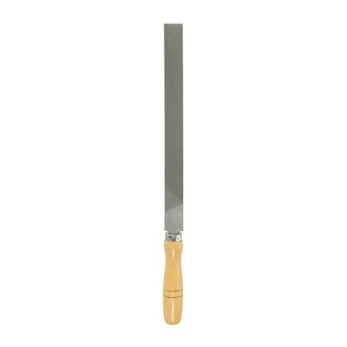 HARFINGTON Flat Thin Cut File 12" Double Cut Teeth High Carbon Steel Hand Rasp File with Wood Handle for Metal Wood Deburring Removing - size: 12", style: Thin