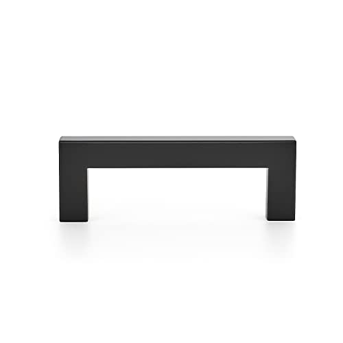 Ravinte Matte Black Cabinet Handles Square Pulls 3-1/2 Inch 3 Pack - size: 4 Inch (3-1/2 Inch Hole Center)