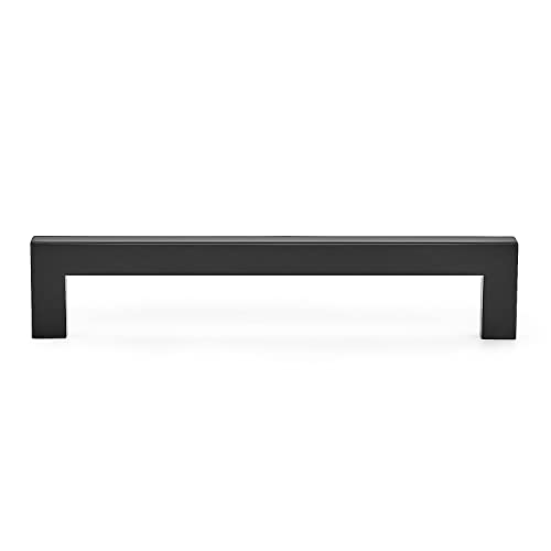 Ravinte Matte Black Cabinet Handles Square Pulls 6-1/4 Inch 3 Pack - size: 6-3/4 Inch (6-1/4 Inch Hole Center)