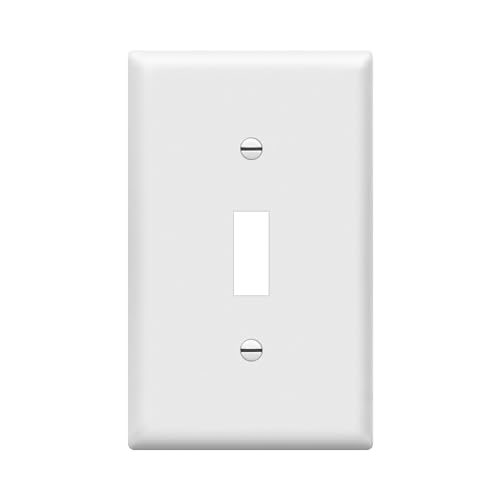 ENERLITES Toggle Light Switch Wall Plate, Gloss Finish, Size 1-Gang 4.50" x 2.76", Unbreakable Polycarbonate Thermoplastic, 8811-W, White - color: White, size: 1 Pack