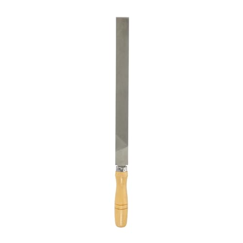 HARFINGTON Flat Medium Cut File 14" Double Cut Teeth High Carbon Steel Hand Rasp File with Wood Handle for Metal Wood Deburring Removing - size: 14", style: Medium