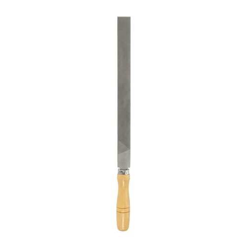 HARFINGTON Flat Thin Cut File 14" Double Cut Teeth High Carbon Steel Hand Rasp File with Wood Handle for Metal Wood Deburring Removing - size: 14", style: Thin