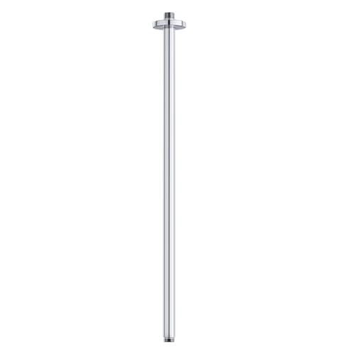 Chrome 30 Inches Ceiling Mount Round Shower Arm With Flange Straight Extender Extension Pipe Replacement Rain Shower Head Straight For Fixed - color: Chrome