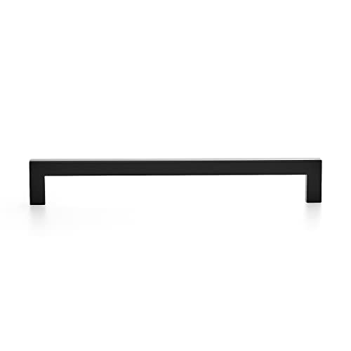 Ravinte Matte Black Cabinet Handles Square Pulls 8-4/5 Inch 10 Pack - size: 9-1/4 Inch (8-4/5 Inch Hole Center)