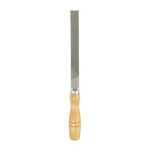 HARFINGTON Flat Medium Cut File 6" Double Cut Teeth High Carbon Steel Hand Rasp File with Wood Handle for Metal Wood Deburring Removing - size: 6", style: Medium