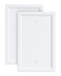 2-Pack Natural Bamboo Fiber Single Blank Wall Plate, Durable Switch Plate - color: Pure White, size: 1 Blank 2PK