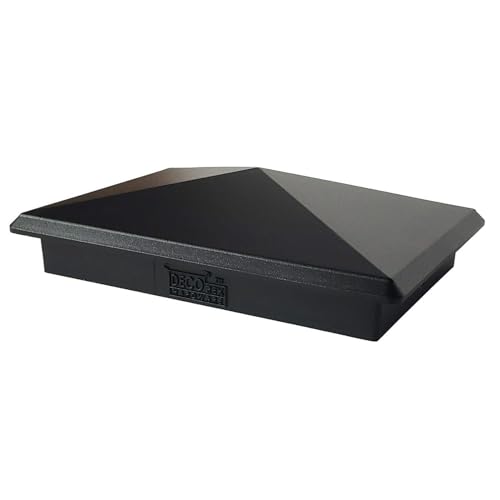 3.5x5.5 Aluminum Pyramid Post Cap for 3.5x5.5 Rectangular Wood Posts — Heavy-Duty Cast, Rounded Safety Corners, Stainless Screws, Powder-Coated Black Deck & Fence Cap - size: 3.5" x 5.5"