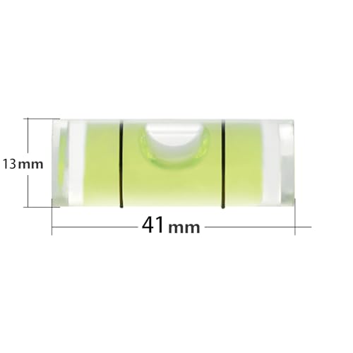 JYK Mini Cylindrical Level 10pcs, 13x41mm Small Horizontal Bubble Levels - Bubble Spirit Level Measuring Tools for Construction, DIY, and Layout