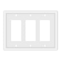 3 Rocker Light Switch Cover Plate, White Classic Decorative - size: 3 Gang Triple Decorator