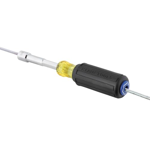 Klein Tools 65438 Heavy-Duty Hollow Shaft Nut Driver, Color-Coded 3/8-Inch Hex, Pass Through Design, 6-Point Socket, and Cushion-Grip Handle - size: 3/8-Inch