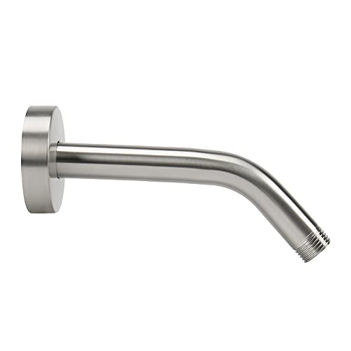NearMoon Shower Arm with Flange, Made of 304 Stainless Steel Shower Extension Extender Pipe, Wall-Mounted for Fixed Bathroom Showerhead, Never Rust (8 Inch, Brushed Nickel) - color: Brushed Nickel, size: 8 Inch