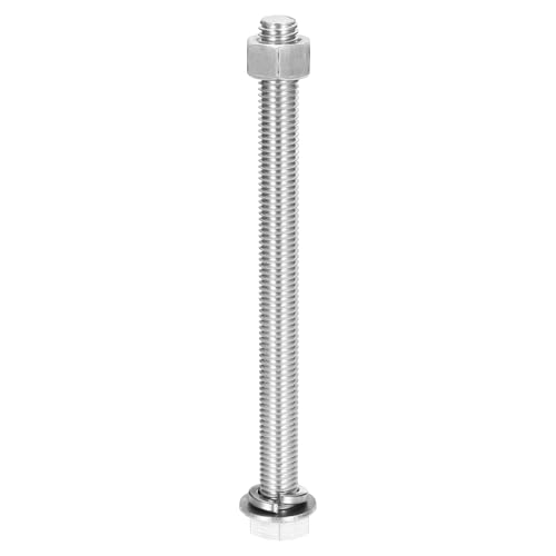 MECCANIXITY M12 x 150mm 304 Stainless Steel Hex Head Screws Bolts, Nuts, Flat & Lock Washers Assortment Kit, Fully Threaded, Bright Finish for Home, Electronic, Machine, 1 Sets - size: M12 x 150mm