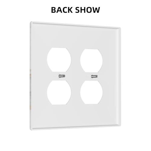 White Gray Gold Marble Light Switch Cover Decorative Wall Plate - color: 2 Gang Double Duplex Outlet