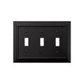 Classic Architecture Wall Plates,Light Switch covers, Electrical Outlet Covers, Duplex receptacle wall plates,Mid Size Bamboo Fiber Material Switch plates Matte Black (3 Gang Toggle 1PK) - style: 3 Gang Toggle 1PK