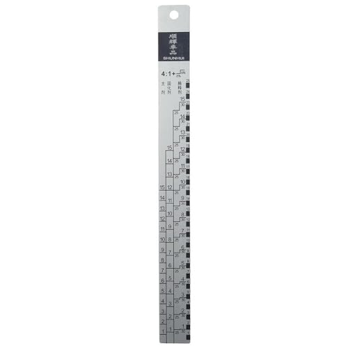 Paint Mixing Ratio Ruler 2:1 & 4:1 Easy Mixing Aluminium Alloy Car Coating Color for Vehicle Painting, Large