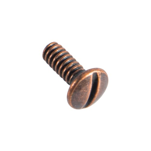 Henne Bery 3/8" Long 6-32 Thread, Oval Head Milled Slot Replacement Wall Plate Screws, 50 Pack, Antique Copper - color: Antique Copper, size: 3/8",50 Pack