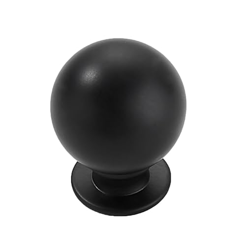 10 Pack 100% Solid 1-1/4 inch(32mm) Black Cabinet Knobs Decorative Bi-Fold Door Knob Outside Diameter Diecast Bathroom Cabinet knobs - color: Black, size: 1-1/4 inch(32mm)Diameter