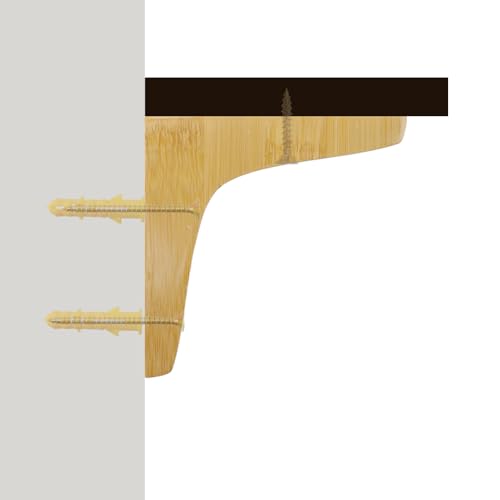 Antrader 2PCS L Shape Wooden Shelf Brackets,5.1"×5.1"×0.8",Light Brown - color: Light Brown, size: 5.1"×5.1"×0.8",2pcs
