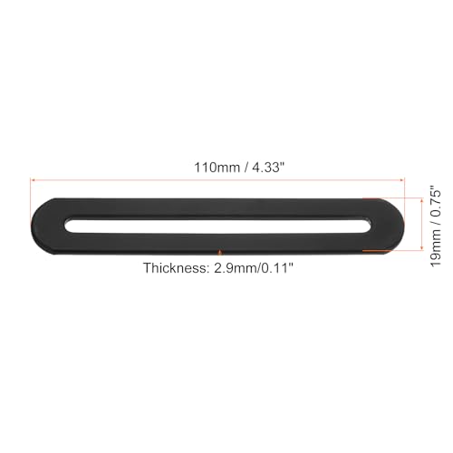 uxcell 2Pcs Adjustable Flat Mending Plate Support with Slot, 4.33 x 0.75 Inch Stainless Steel Slotted Straight Brace Brackets for Wooden Furniture, Black - size: 4.33 x 0.75 Inch