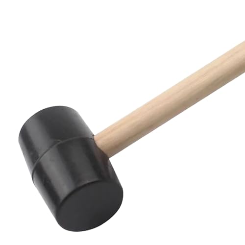 2 Pcs 10 Oz Rubber Mallet Hammer with Wood Handle for Floor Installation, Camping, Tent Stakes, Home Decoration Construction (M)