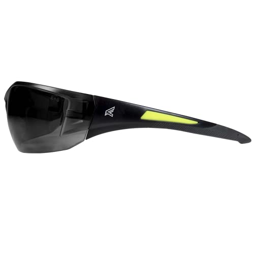 Edge SD116-G2 Delano G2 Wrap-Around Safety Glasses, Anti-Scratch, Non-Slip, UV 400, Military Grade, ANSI/ISEA & MCEPS Compliant, 5.04" Wide, Black Frame / Smoke Lens - color: Black