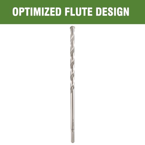 1/2" x 12" Masonry Drill Bits 1/2 inch Concrete Hammer Drill Bits Carbide Tipped, for Cement, Brick, Stone, 3-Flat Shank - size: 1/2" X 12"